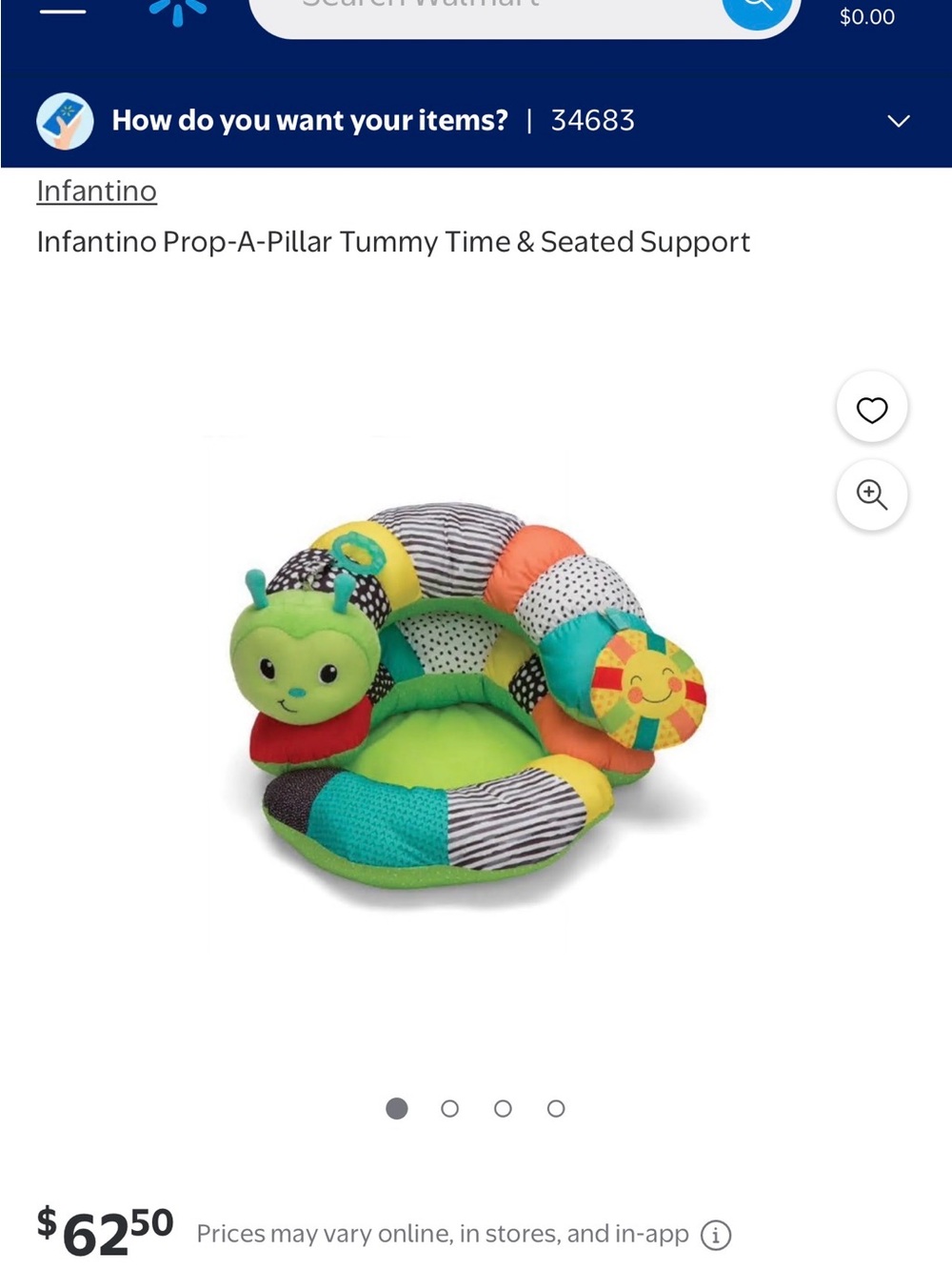 Infantino Multicolor Caterpillar Support Seat with Playful Sun Accent